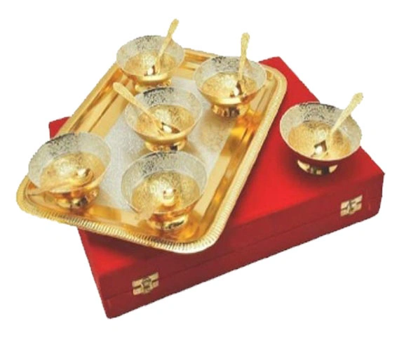 Royal Etching Gold Bowl Serving Set with Tray – Gift Box