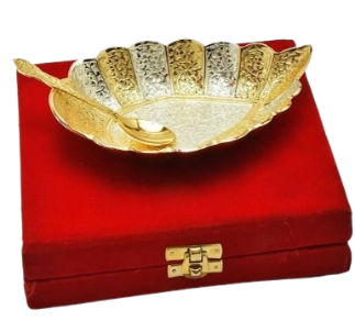 Elegant Cashew-shaped` Dry Fruit Serving Platter with Spoon