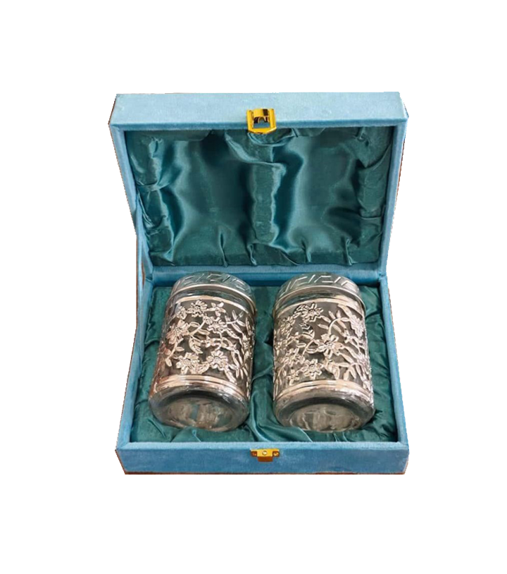 Antique Silver-Tone Storage Jar Set with Gift Box || Tea Storage Jar || Coffee Storage Canister