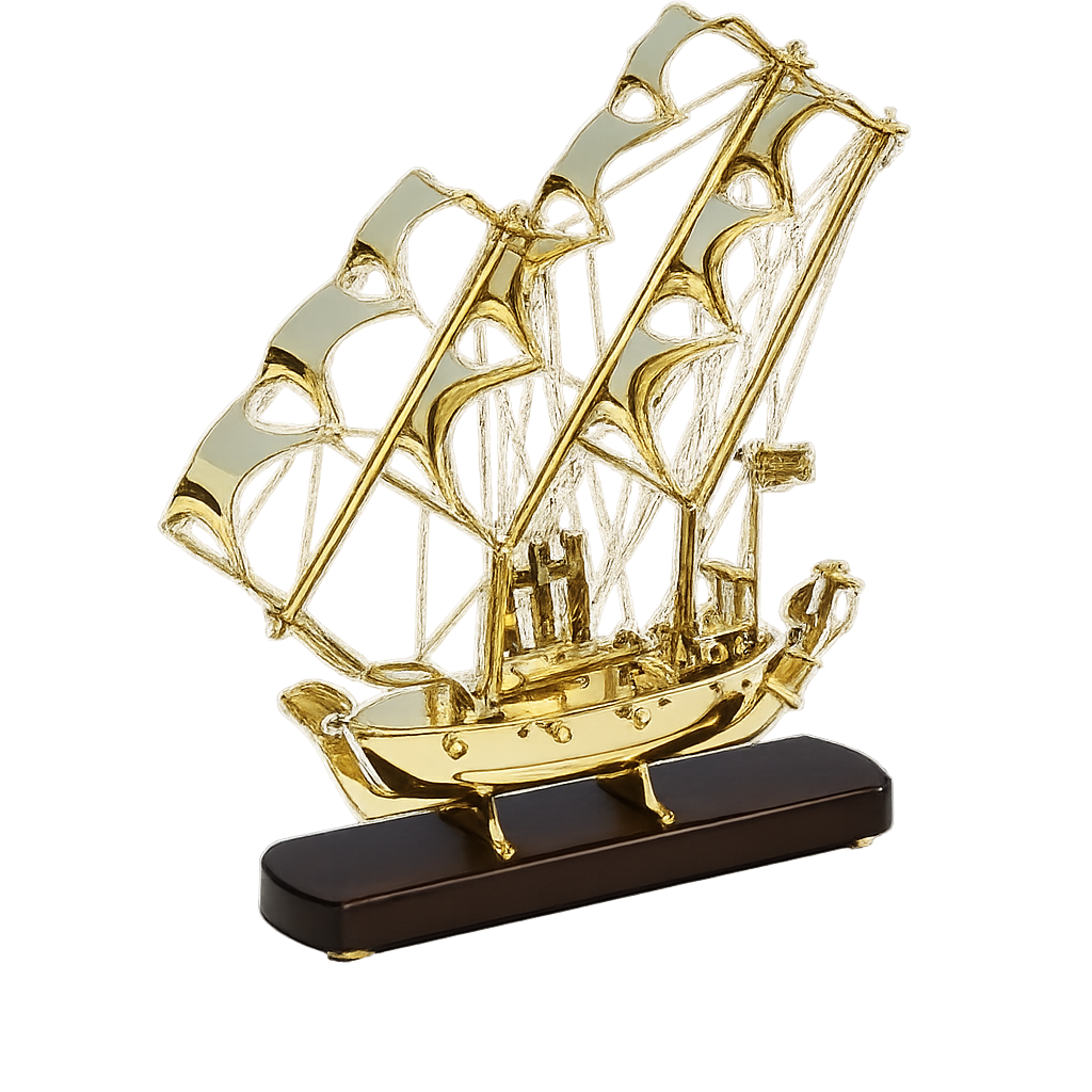 Decorative Brass Sailing Ship Showpiece