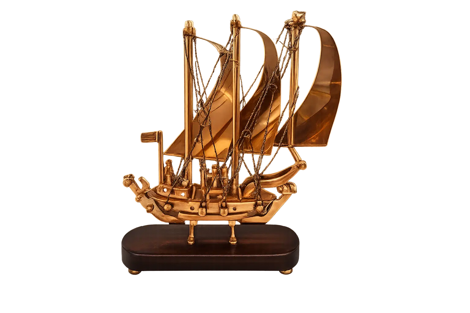 Elegant Brass Sailing Decorative Ship