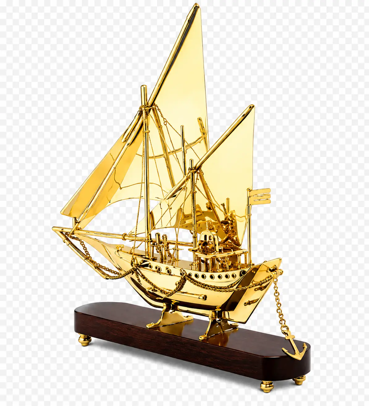 Brass Sailing-Ship Showpiece || Premium Brass Sailing Ship Showpiece with Fabric Sails