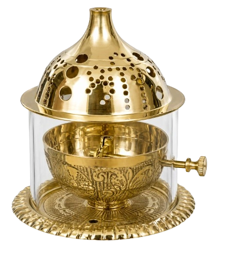 Engraved Brass Akhand Jyot Diya