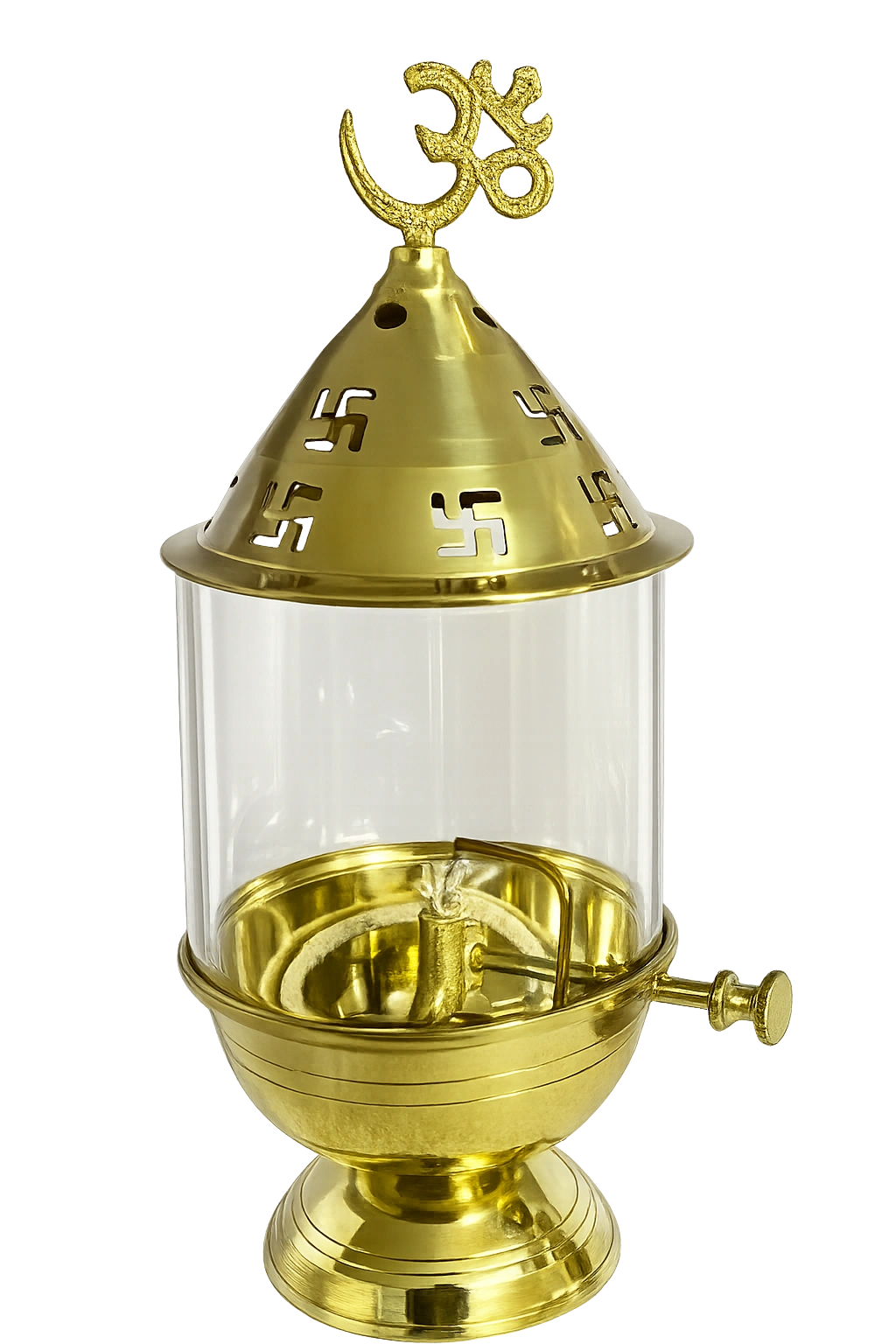 Udupi Brass Akhand Diya with Om Finial